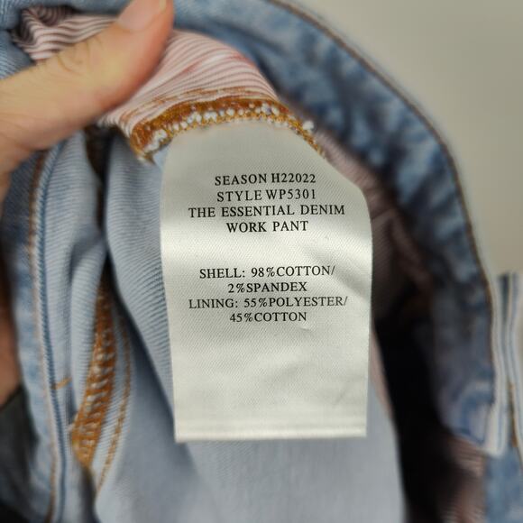 Wildfang Essential Work Denim Pant Womens Large Light Wash Carpenter Jeans - Picture 12 of 14